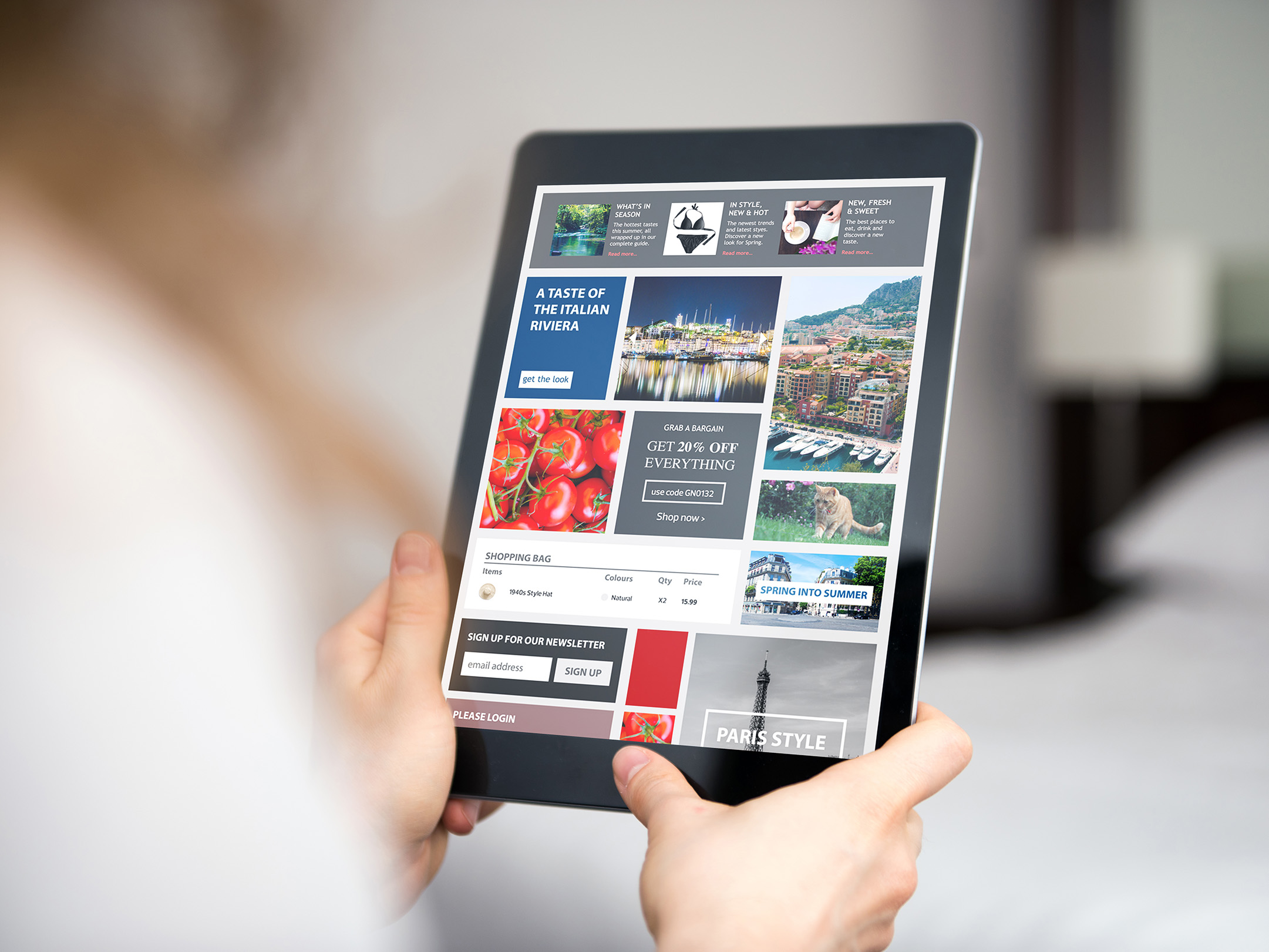Close-up of a person looking at tablet